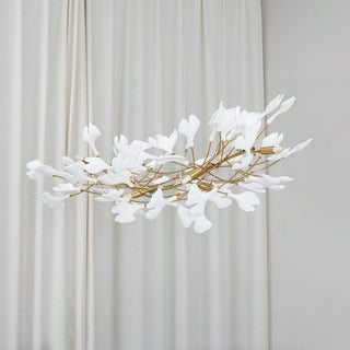 Olivia Modern Design LED Pendellampa Metall Guld Gingko Keramik Vardagsrum/Matsal/Sovrum